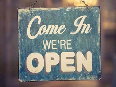 Come in, we're open sign